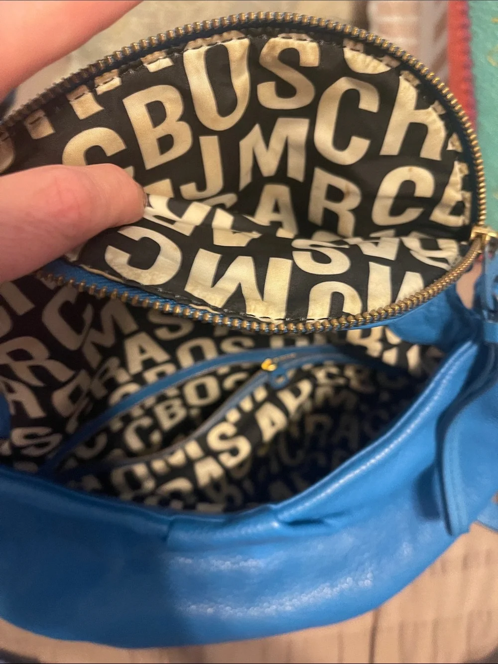 Marc by Marc Jacobs Blue Pebbled Leather Hobo